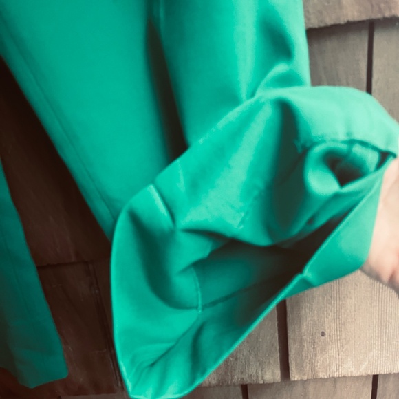 DVF Diane Von Furstenberg Green Wool Trousers High Waist Crop Wide Leg Pants 6 - Picture 10 of 14